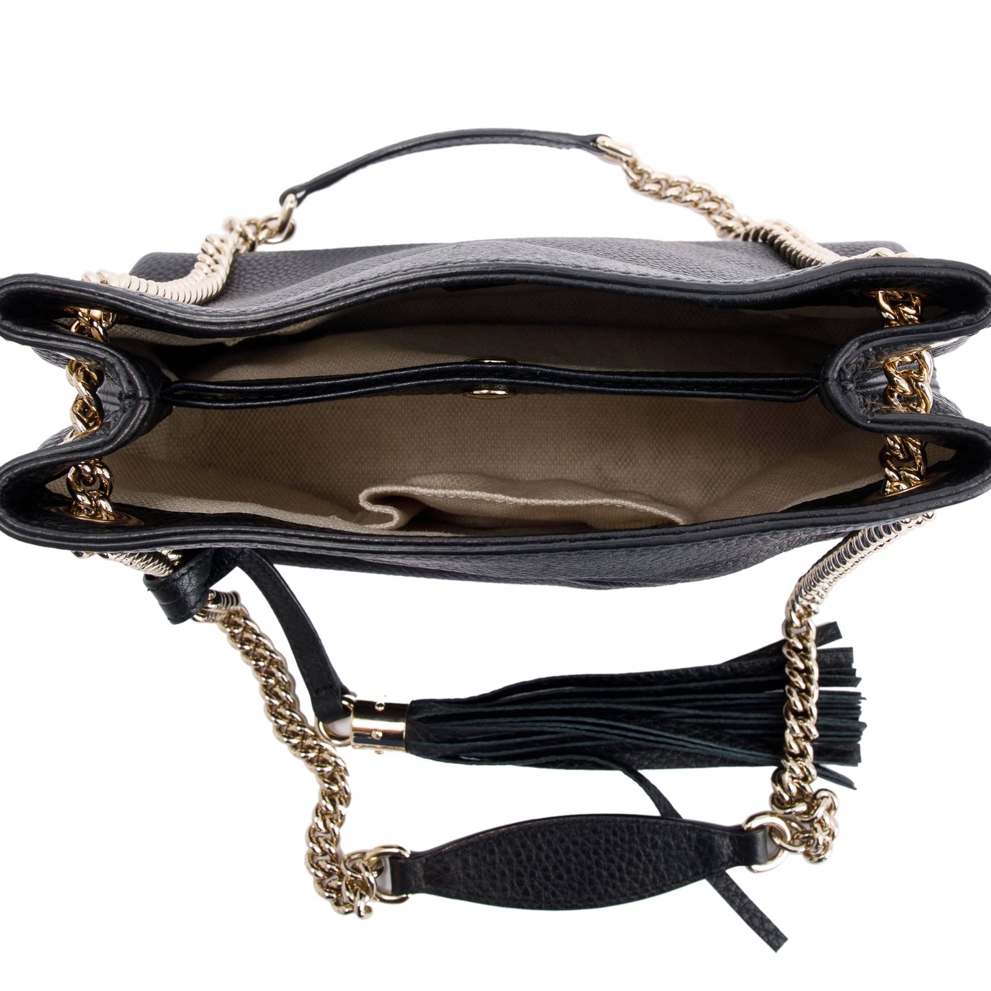 Gucci Black Leather Mini Soho Chain Tote