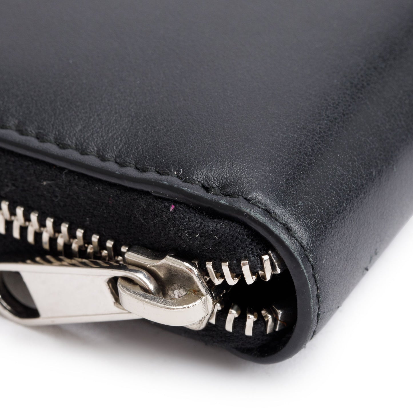 Gucci Black Leather Rainbow Blade Logo Continental Zip Wallet
