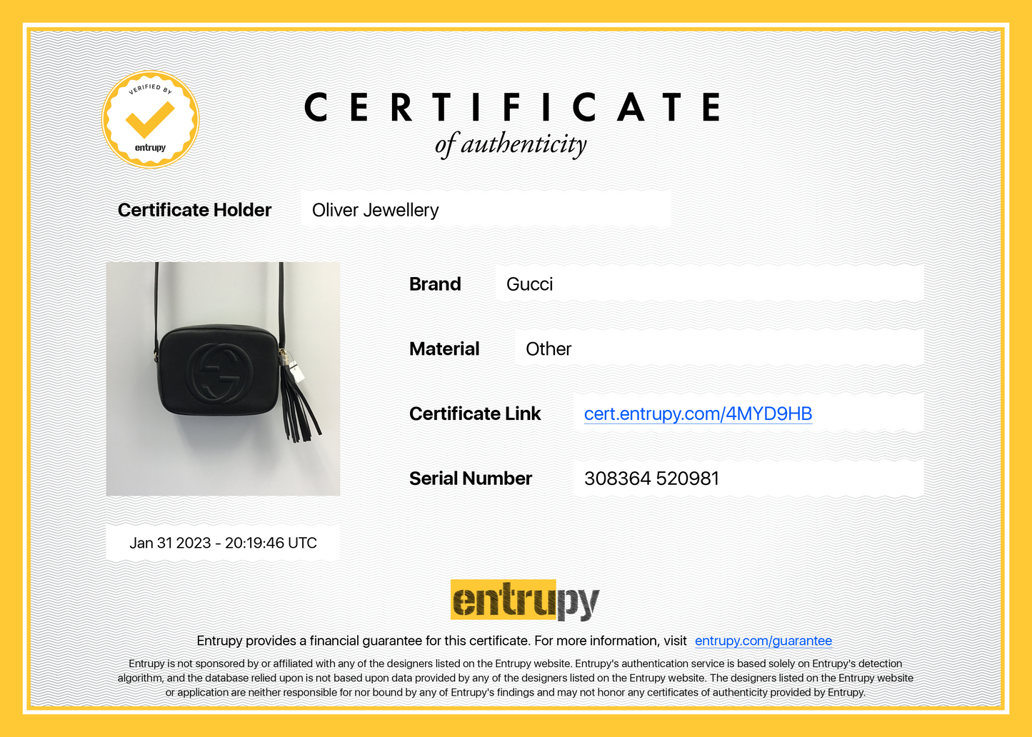 Gucci Black Leather Small Soho Disco Bag