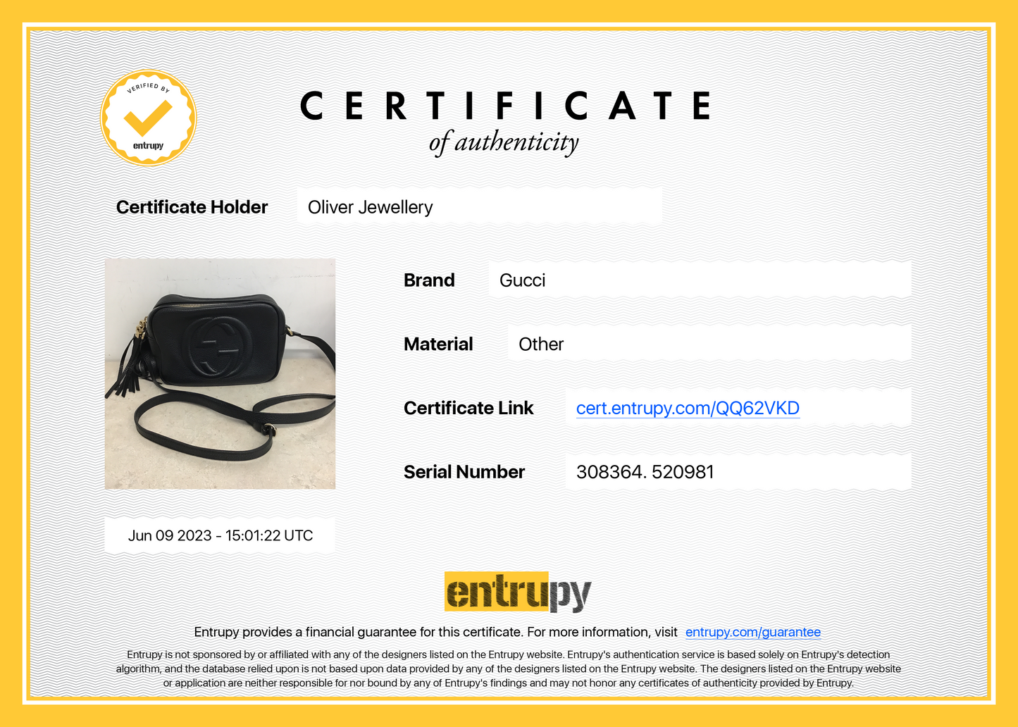 Gucci Black Leather Small Soho Disco Bag