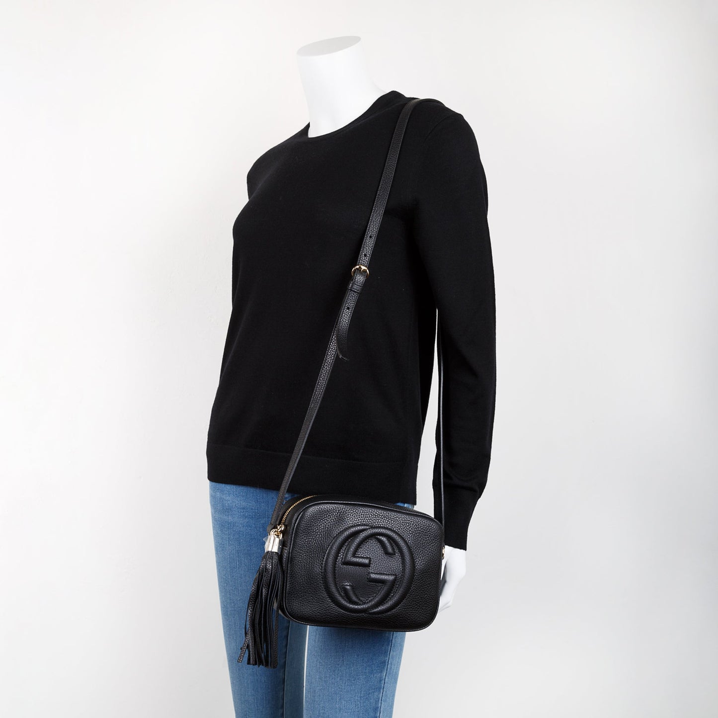 Gucci Black Leather Small Soho Disco Bag
