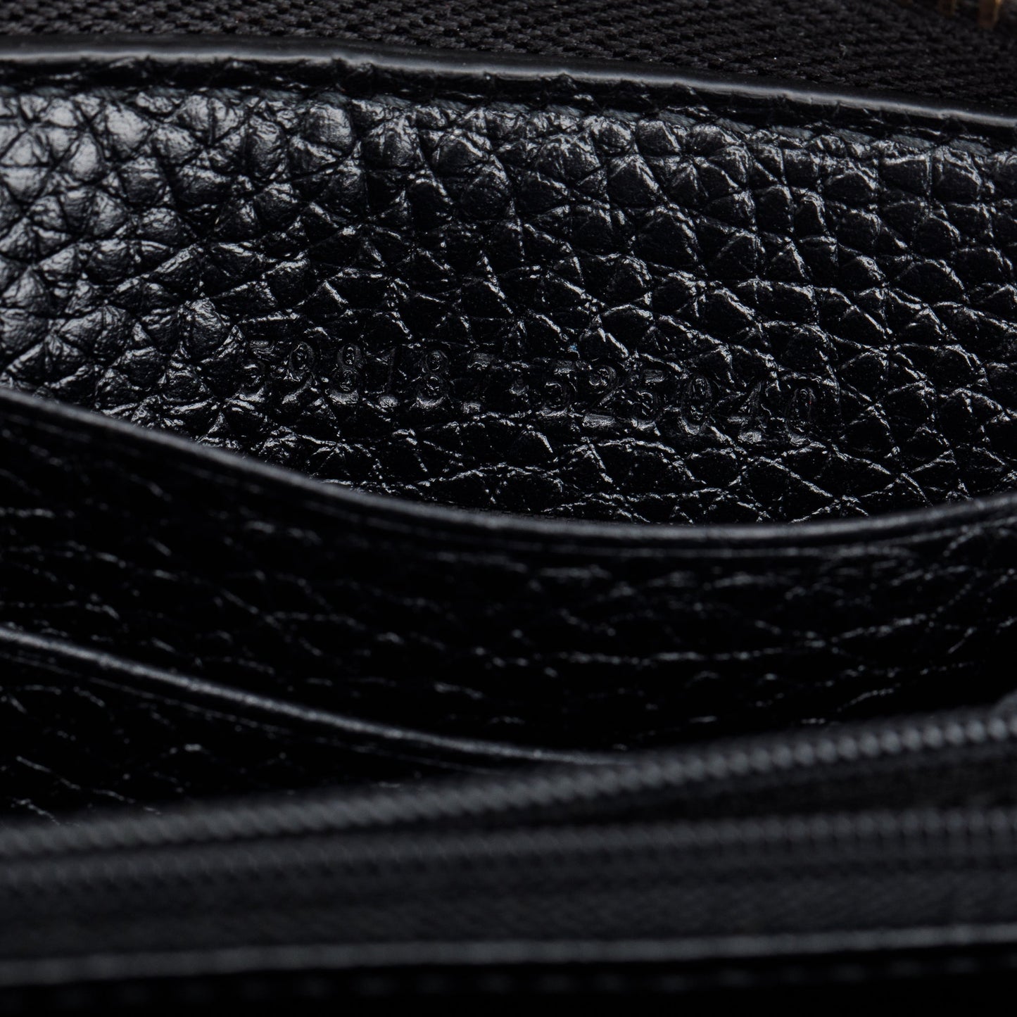 Gucci Black Leather Soho GG Logo Continental Zip Around Wallet