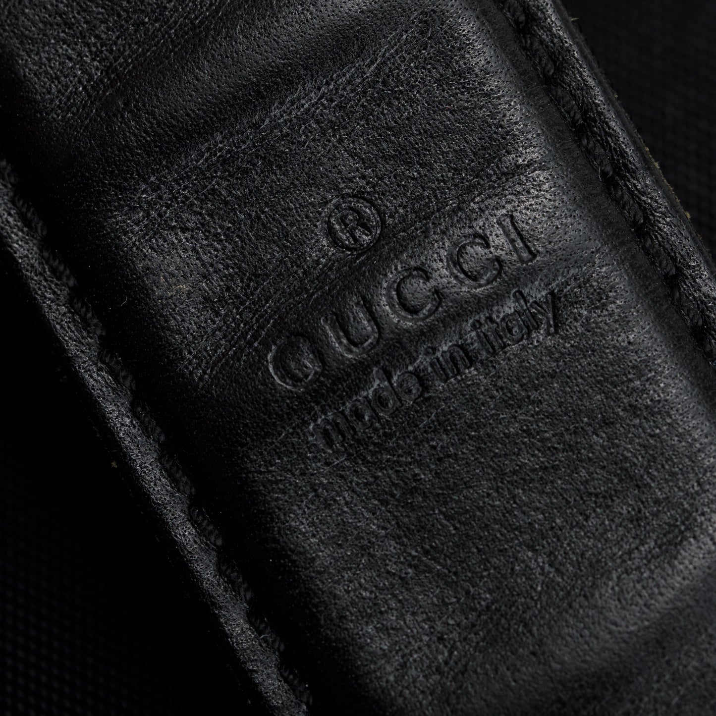 Gucci Black Leather Trimmed Canvas Briefcase