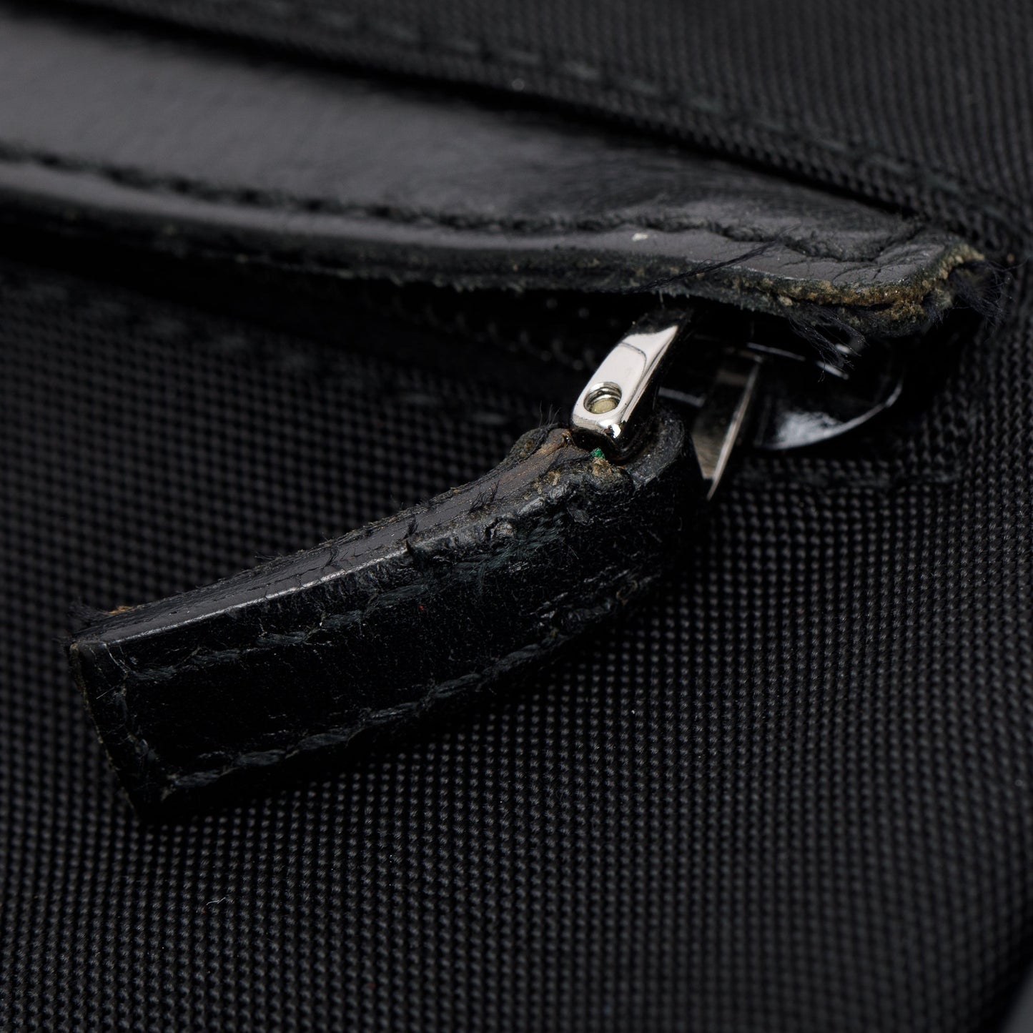 Gucci Black Leather Trimmed Canvas Briefcase
