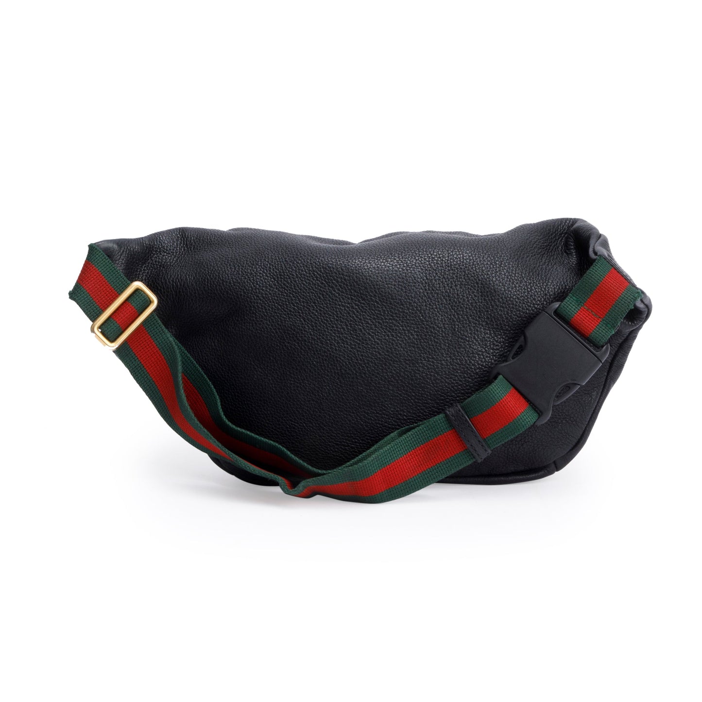 Gucci Black Logo Print Leather Large Belt Bag