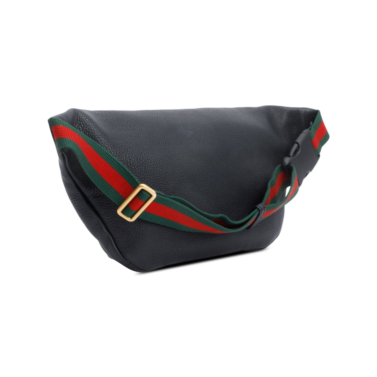 Gucci Black Logo Print Leather Large Belt Bag