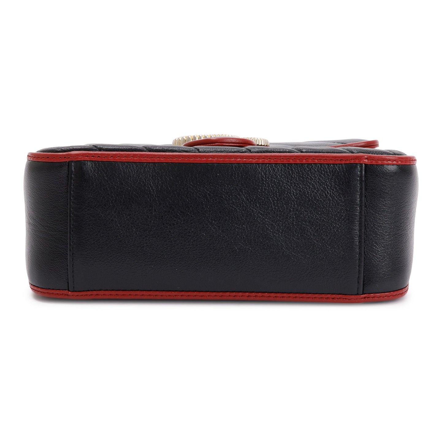 Gucci Black Matelasse Diagonal Mini Torchon GG Marmont Top Handle Bag