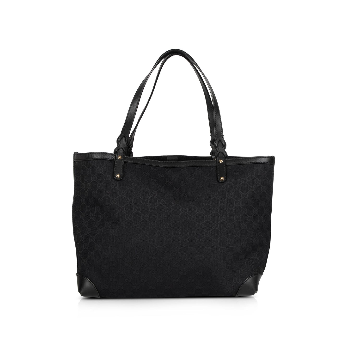 Gucci Black Medium GG Canvas Craft Tote