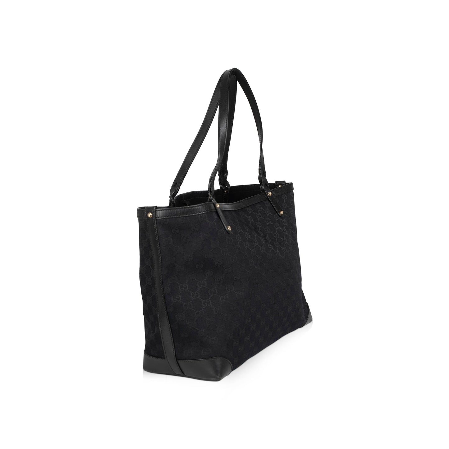 Gucci Black Medium GG Canvas Craft Tote