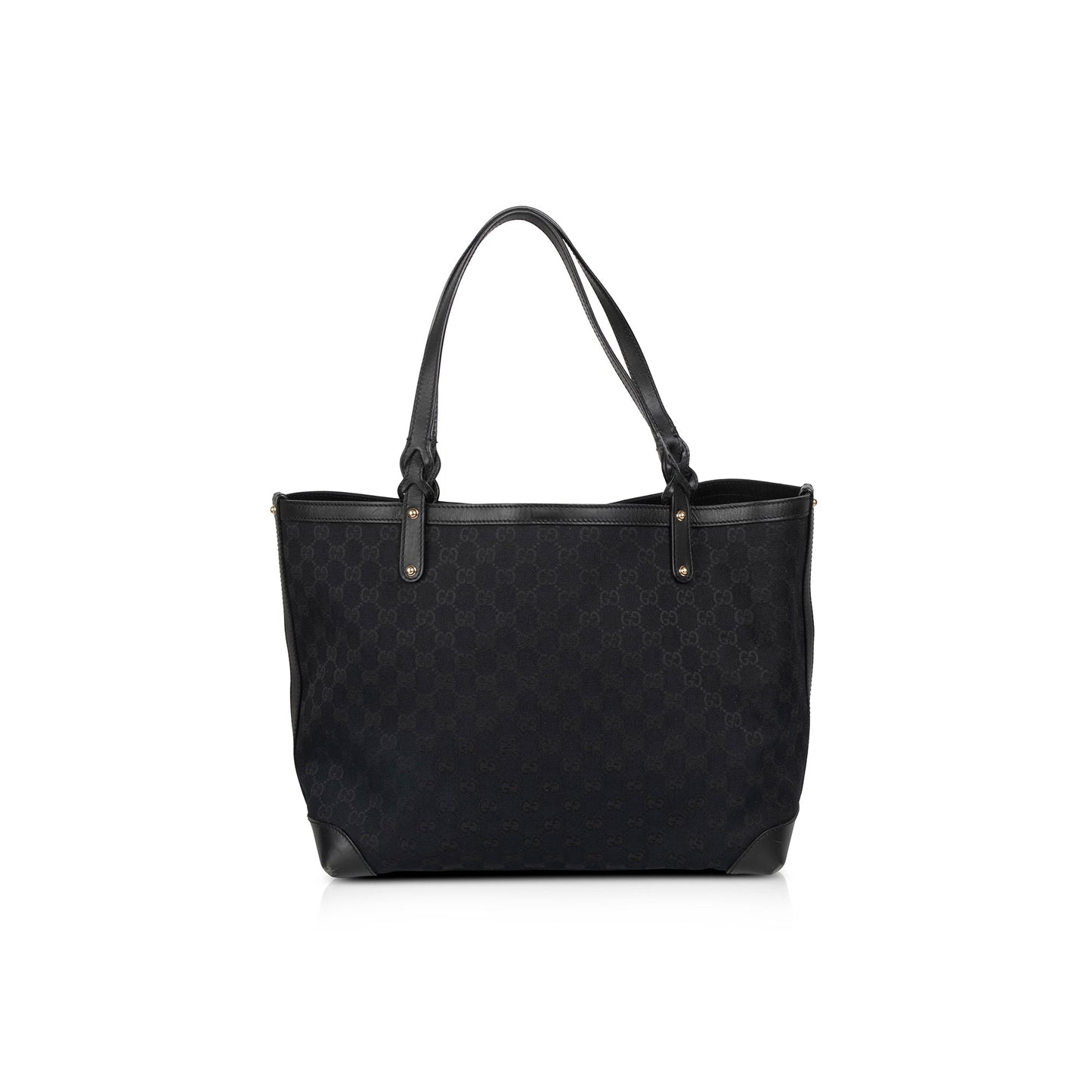 Gucci Black Medium GG Canvas Craft Tote