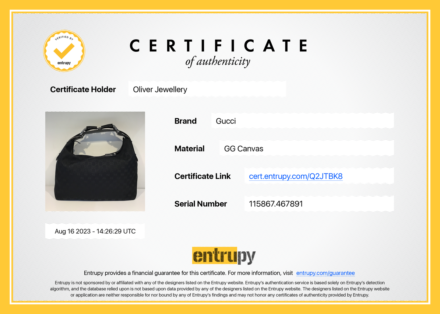 Gucci Black Medium GG Canvas Horsebit Hobo