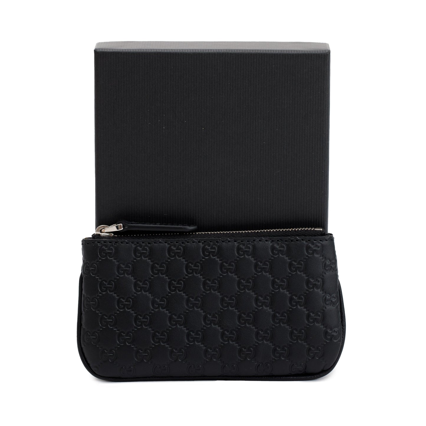 Gucci Black Microguccissima Leather Key Pouch