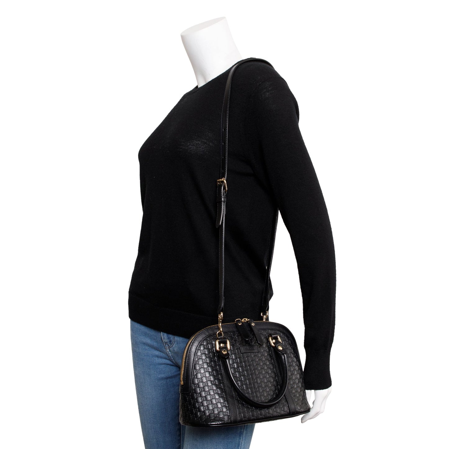 Gucci Black Microguccissima Leather Mini Dome Crossbody