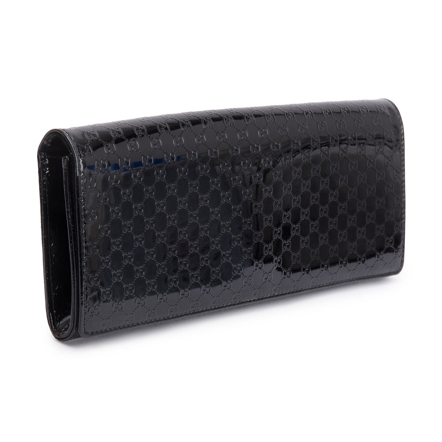 Gucci Black Microguccissima Patent Leather Broadway Clutch