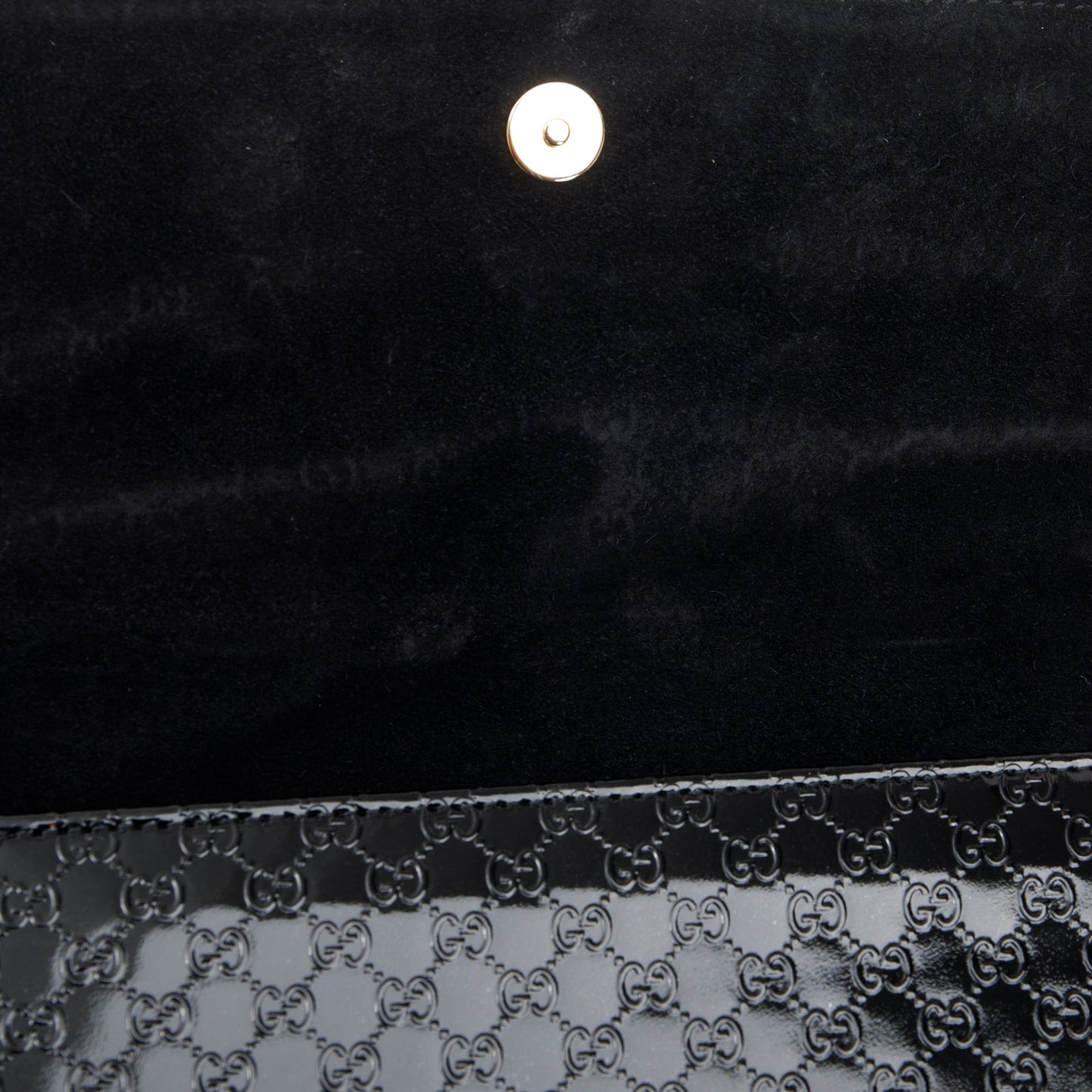 Gucci Black Microguccissima Patent Leather Broadway Clutch