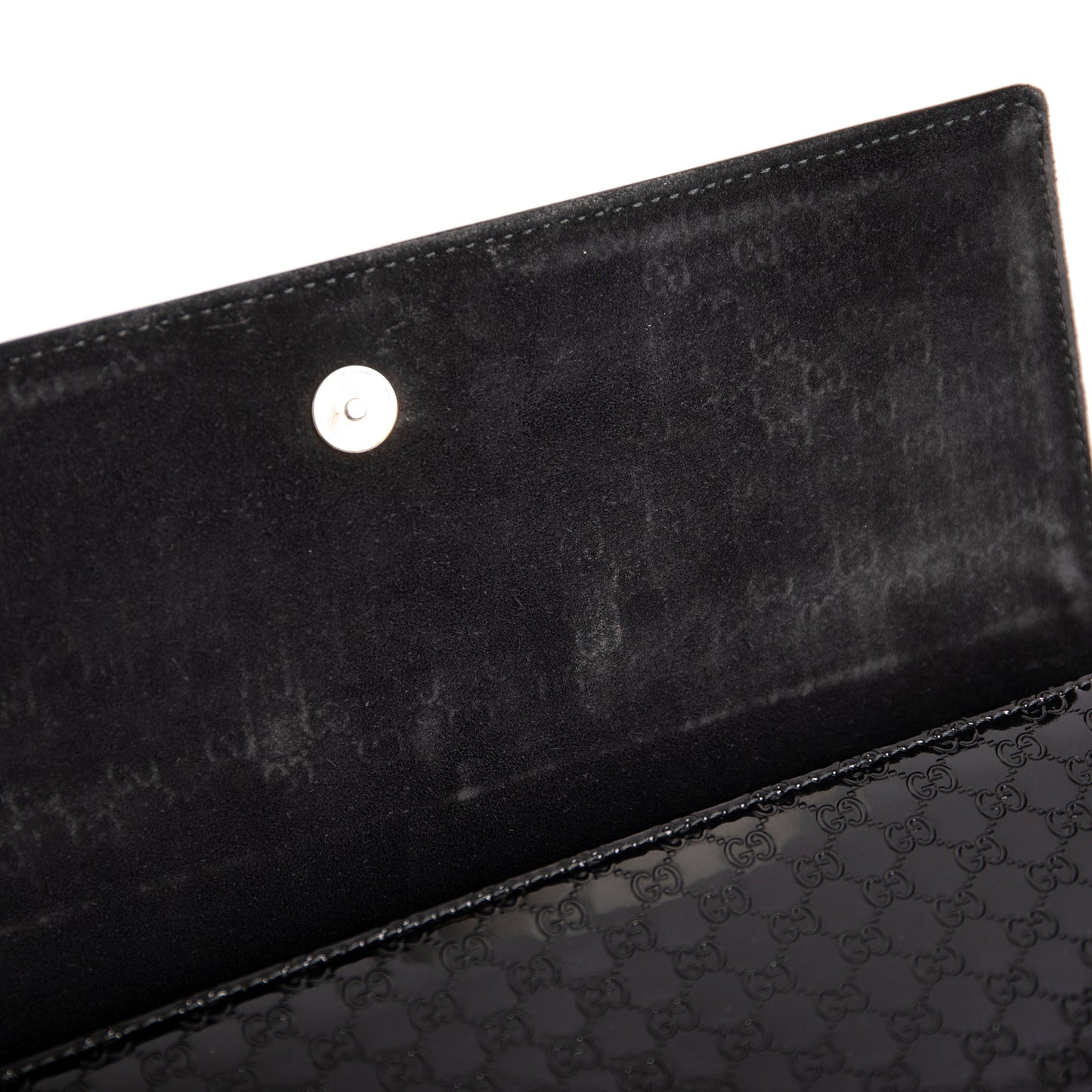 Gucci Black Microguccissima Patent Leather Broadway Clutch