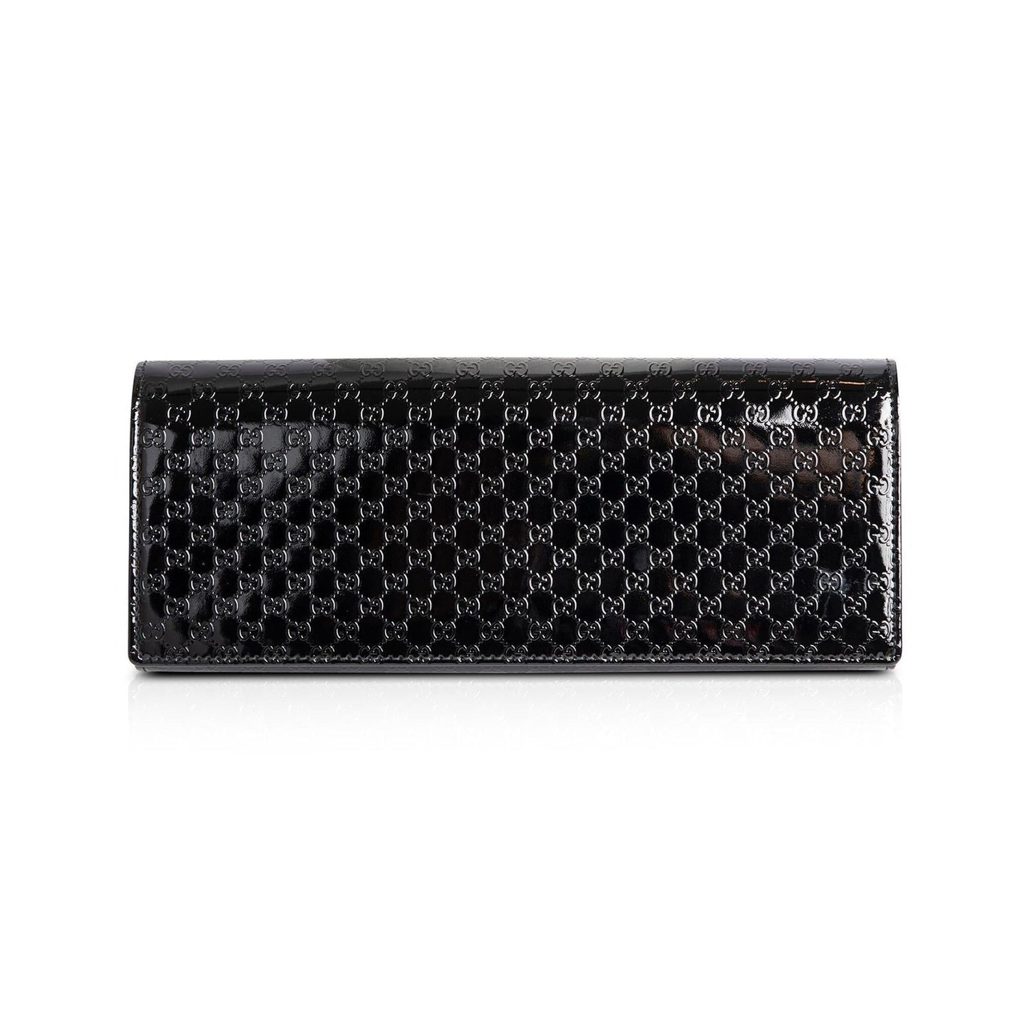 Gucci Black Microguccissima Patent Leather Broadway Clutch