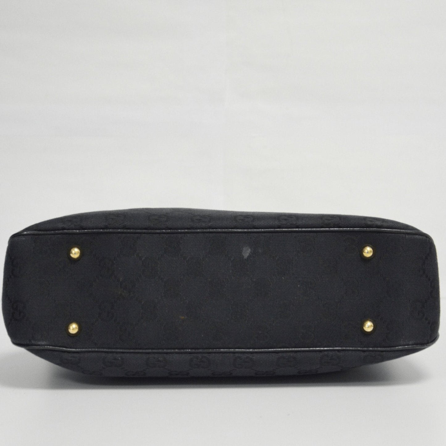 Gucci Black Monogram Anita Bamboo Top Handle Bag