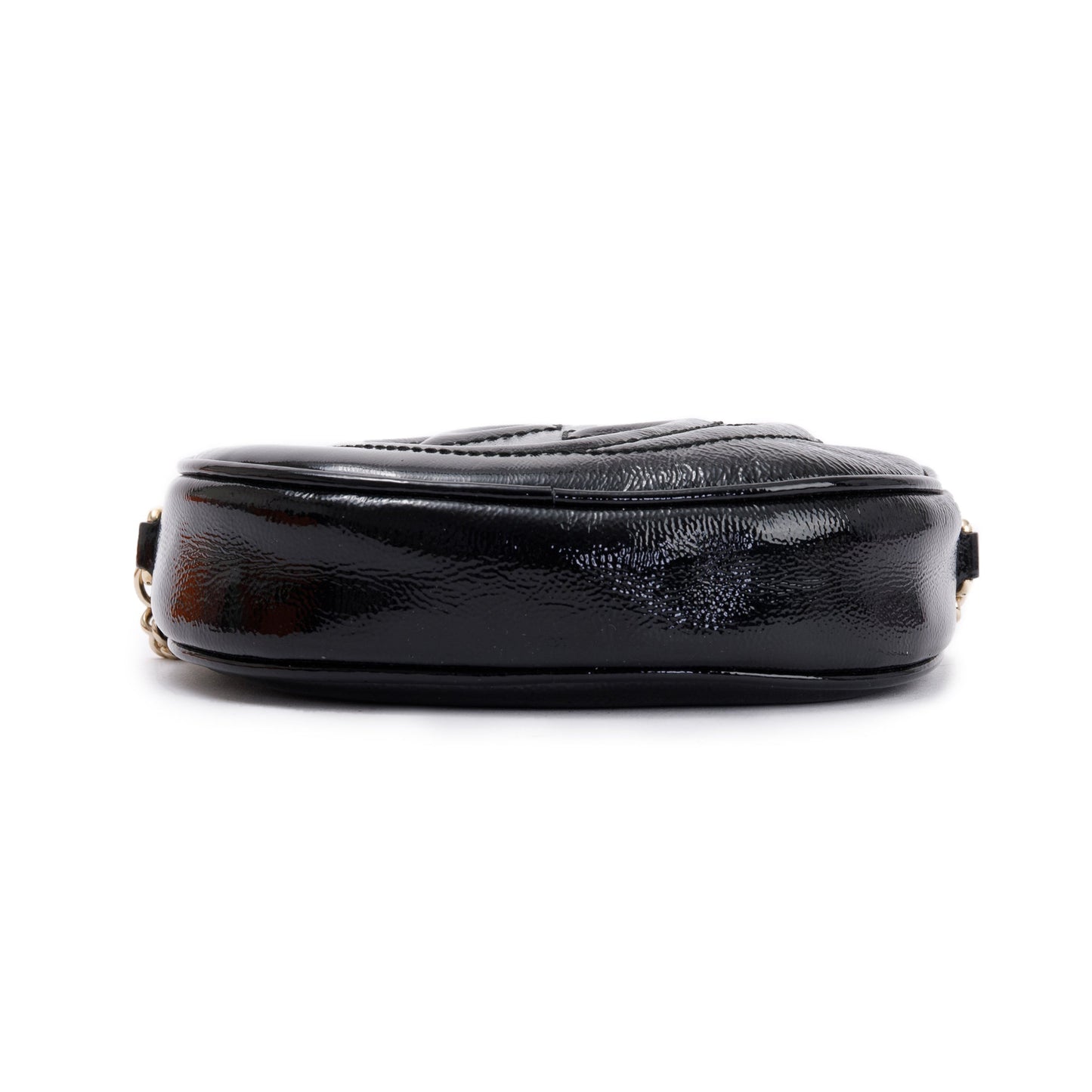 Gucci Black Patent Leather Mini Soho Chain Crossbody Bag