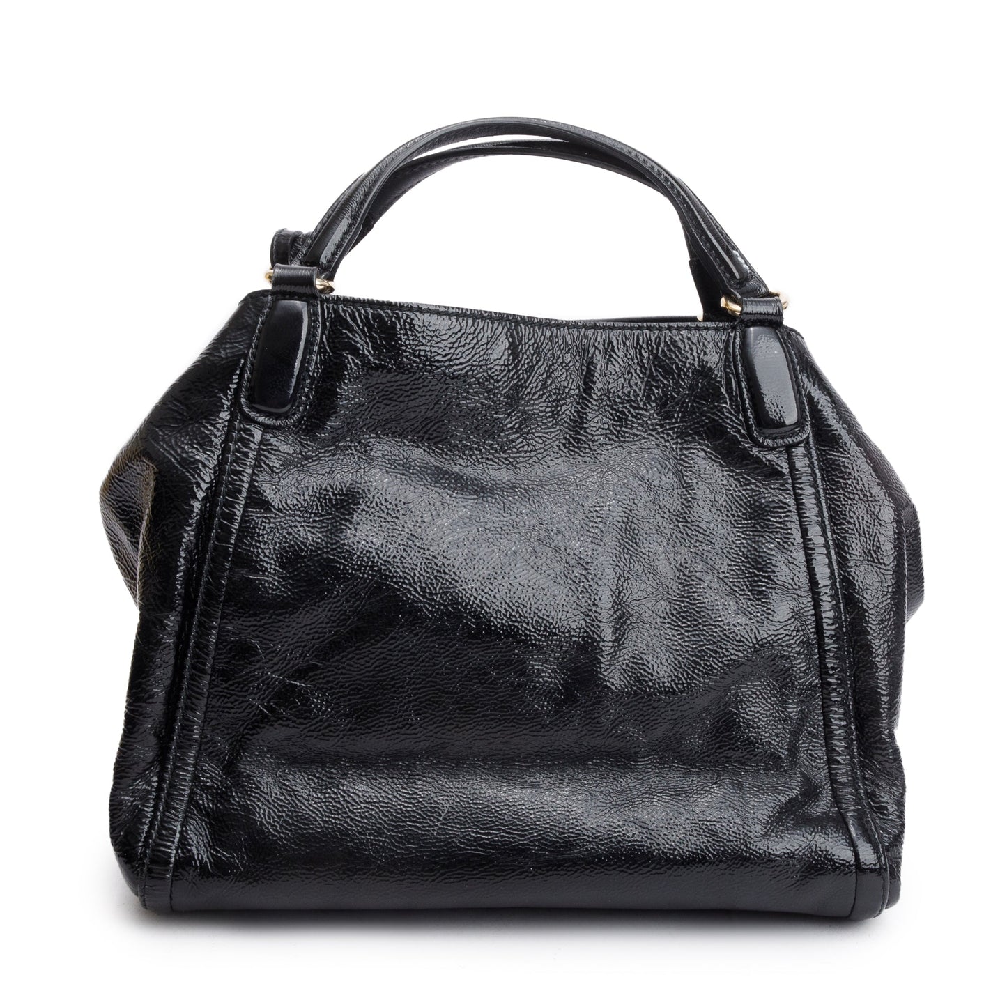 Gucci Black Patent Leather Small Convertible Soho Hobo Bag
