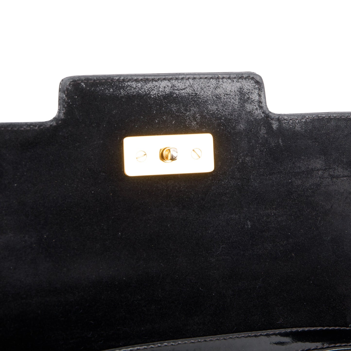 Gucci Black Patent Leather Vintage Crossbody Flap Bag