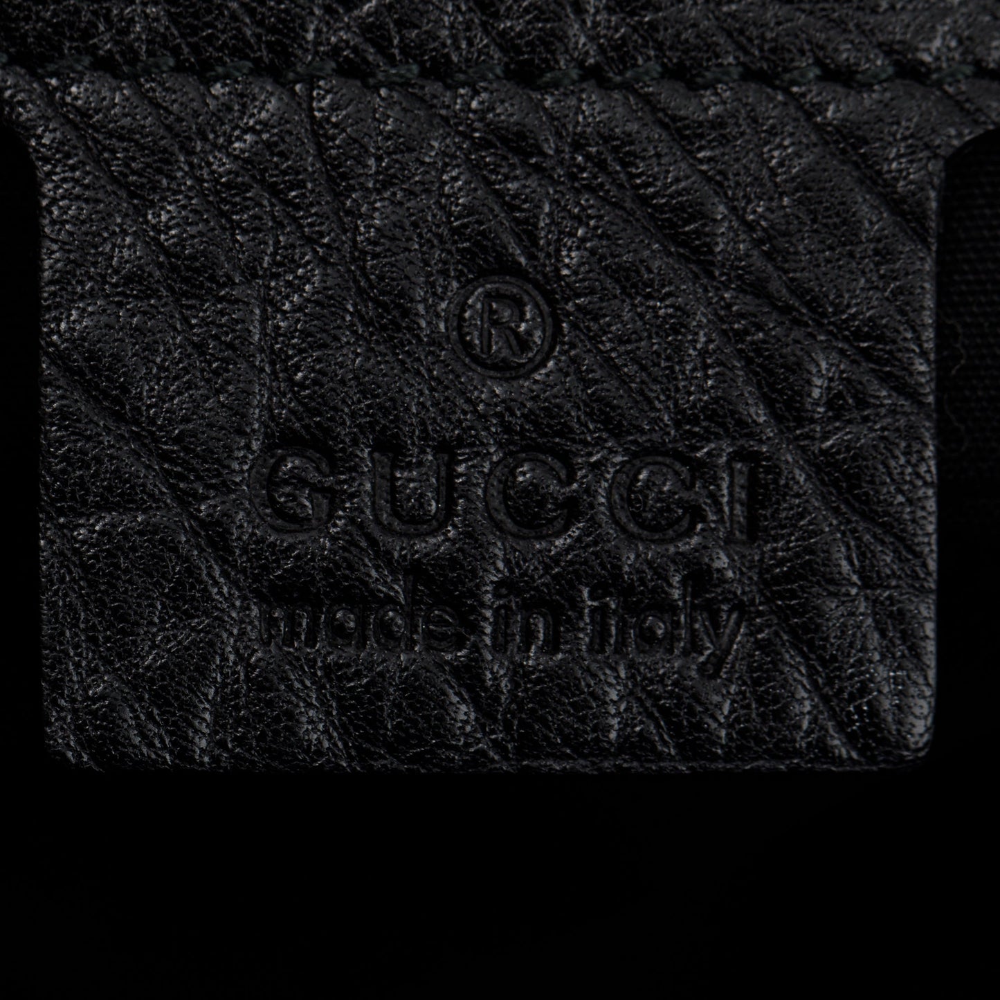 Gucci Black Pebbled Calfskin Leather Large Bamboo Bar Tote