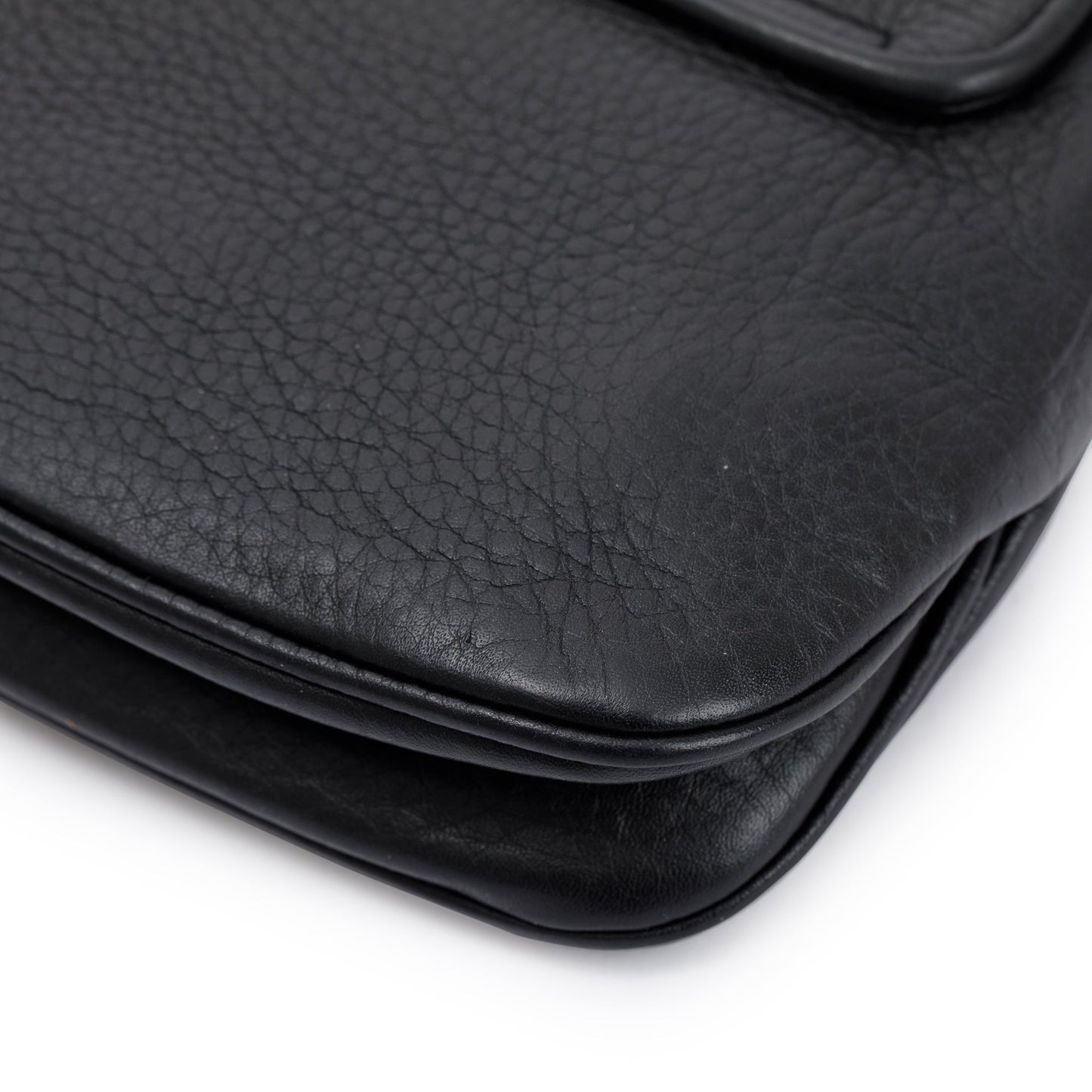 Gucci Black Pebbled Calfskin Leather Small 1973 Chain Shoulder Bag