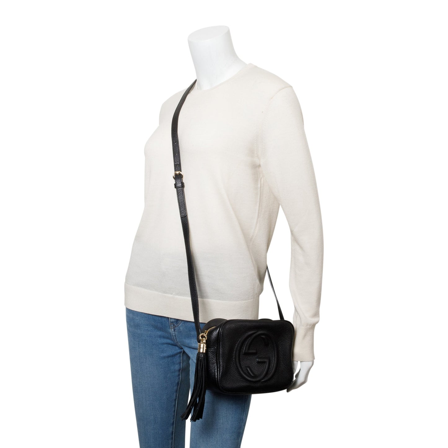 Gucci Black Pebbled Calfskin Leather Small Soho Disco Bag