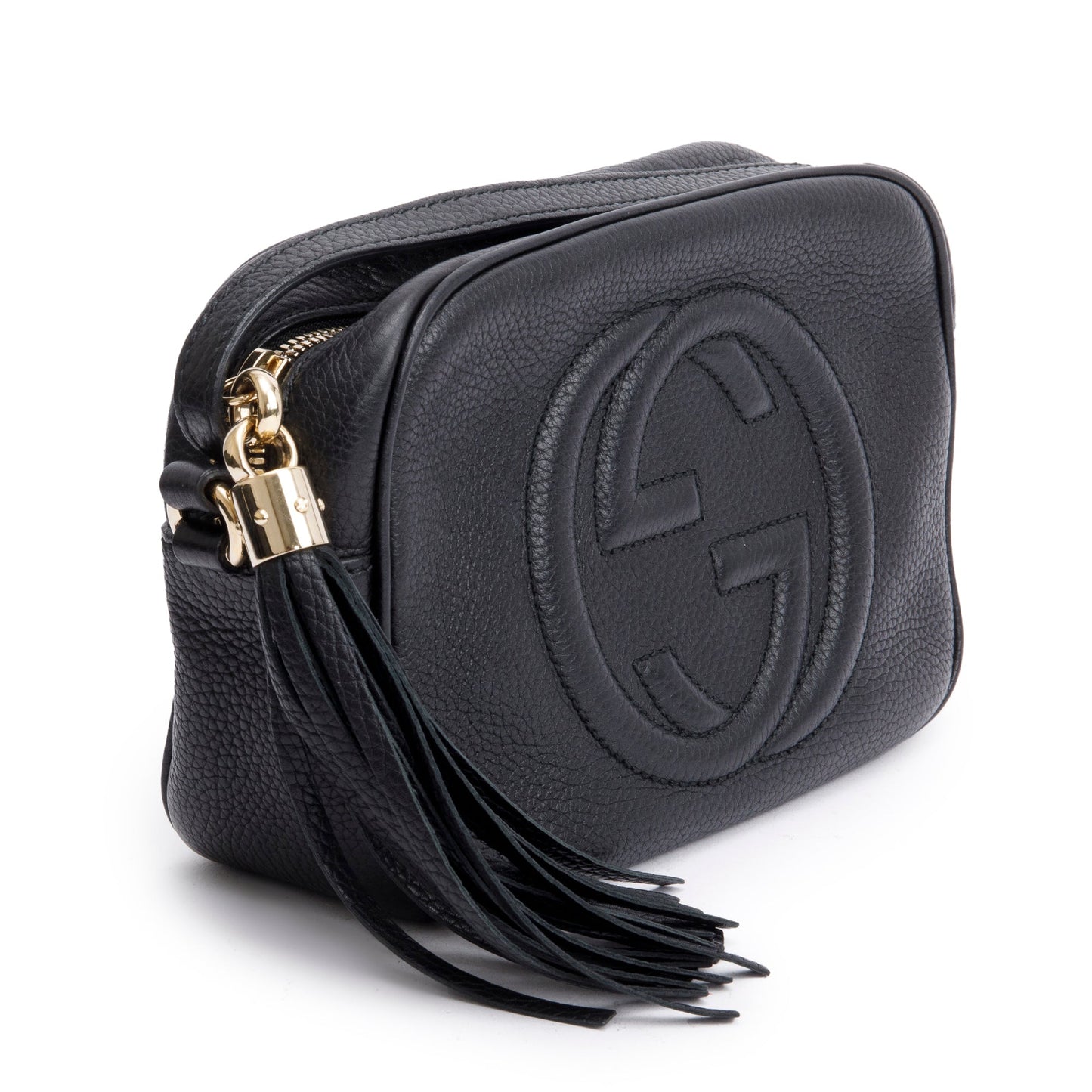 Gucci Black Pebbled Calfskin Leather Small Soho Disco Bag