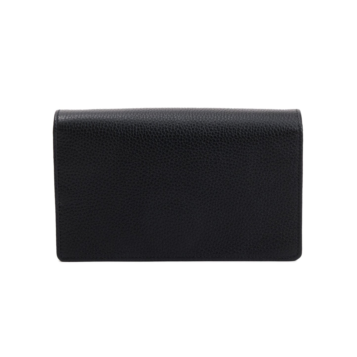 Gucci Black Pebbled Calfskin Soho Wallet On Chain