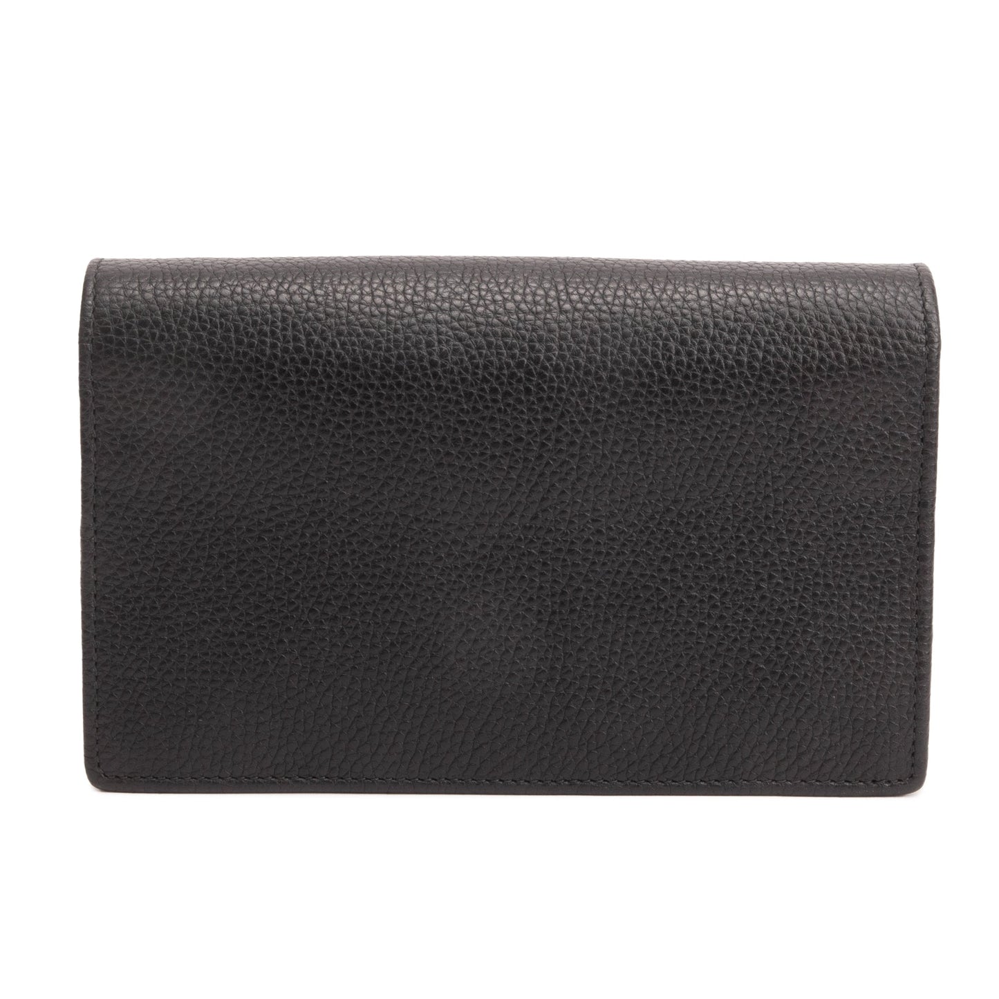 Gucci Black Pebbled Calfskin Soho Wallet On Chain