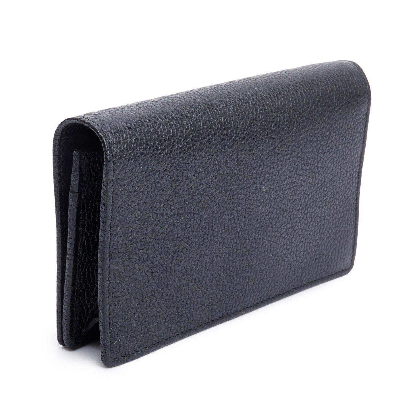 Gucci Black Pebbled Calfskin Soho Wallet On Chain