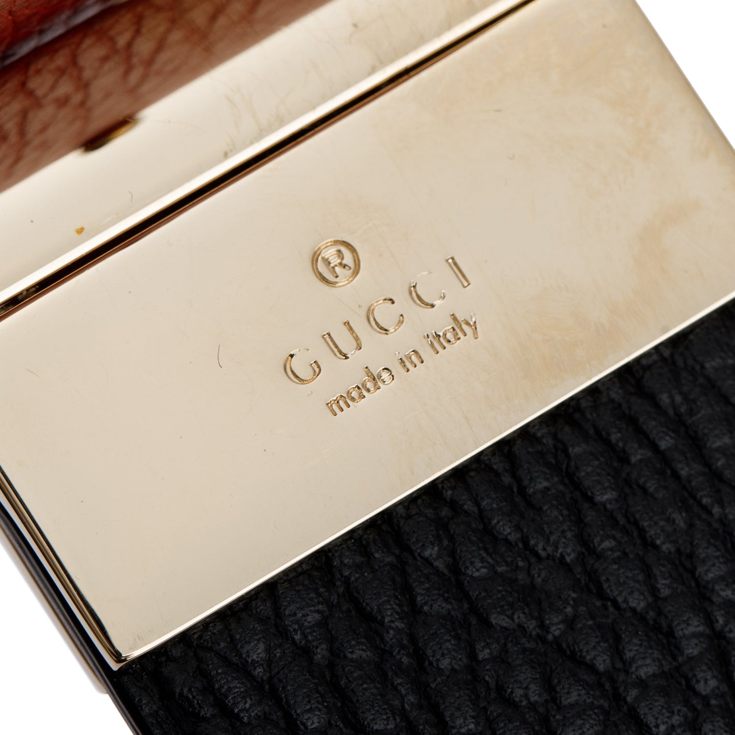 Gucci Black & Red Calfskin Leather 1973 Reversible Leather Belt