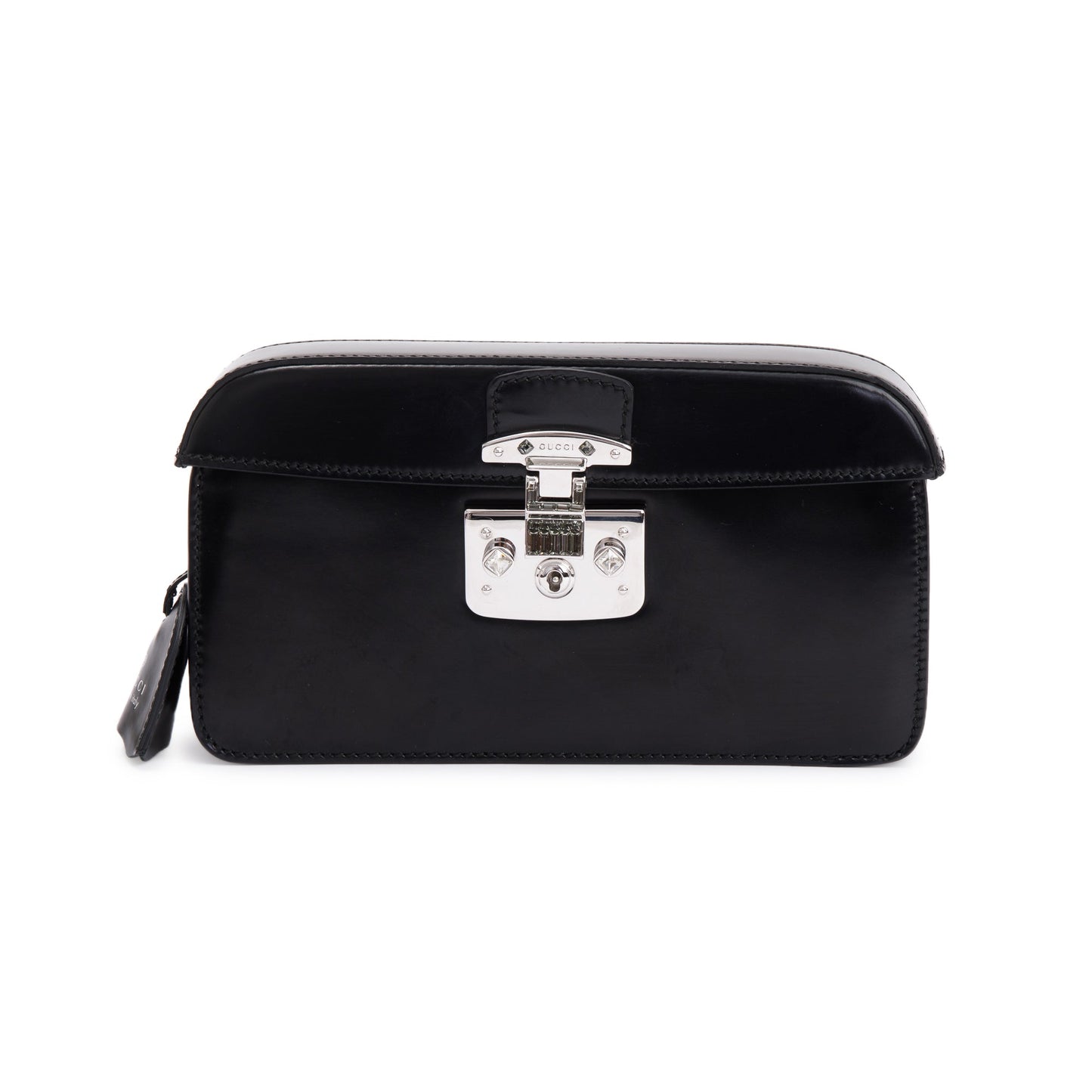 Gucci Black Regent Calfskin Leather Lady Lock Small Briefcase Clutch