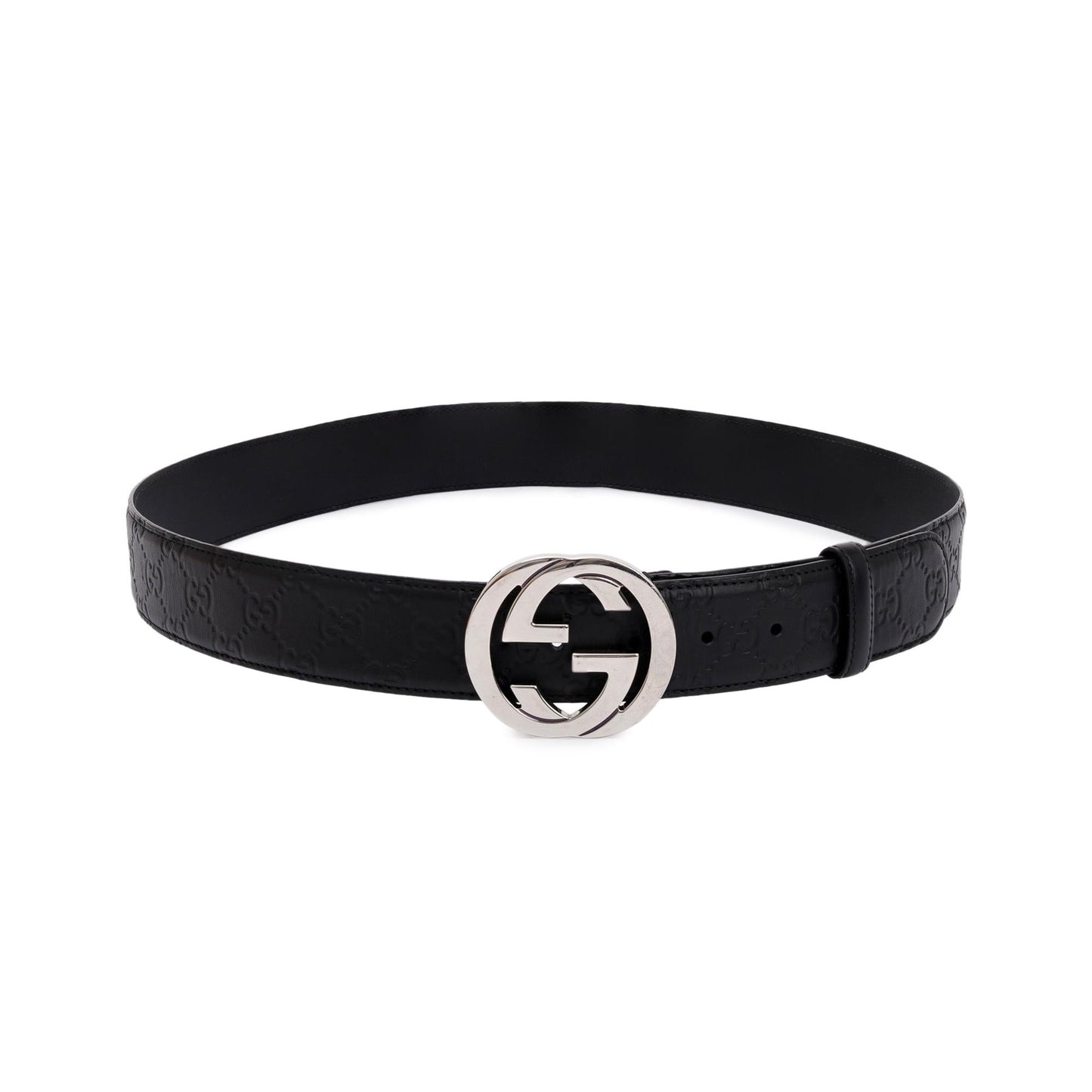 Gucci Black Signature Leather Belt with G Buckle