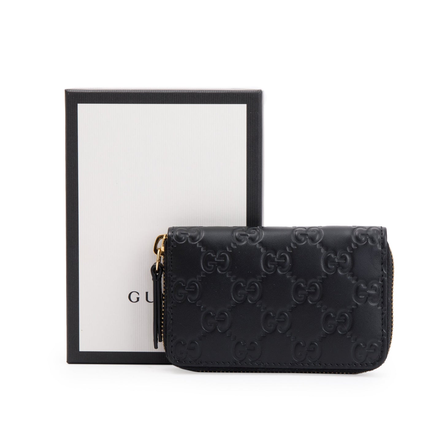 Gucci Black Signature Leather Card Case