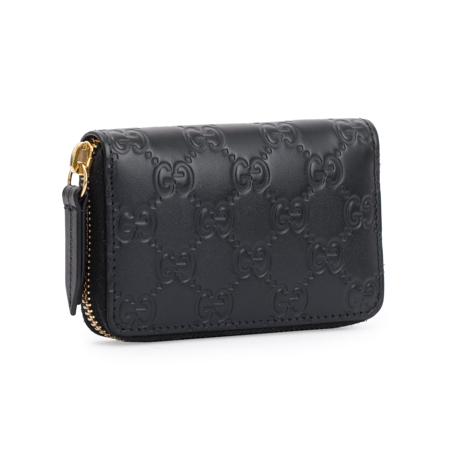 Gucci Black Signature Leather Card Case