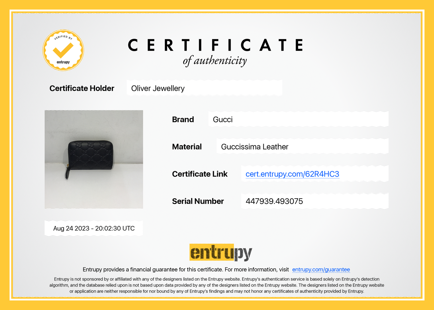 Gucci Black Signature Leather Card Case