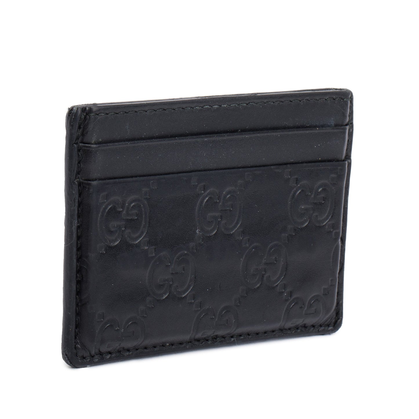 Gucci Black Signature Leather Card Holder