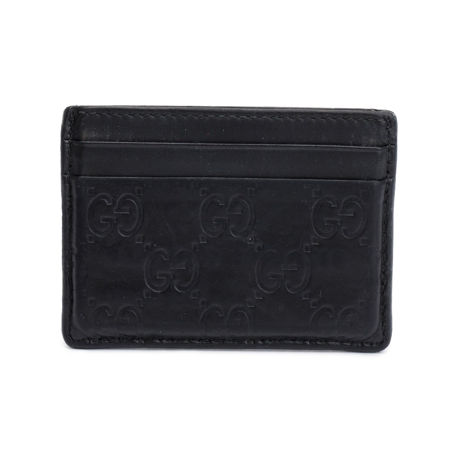 Gucci Black Signature Leather Card Holder