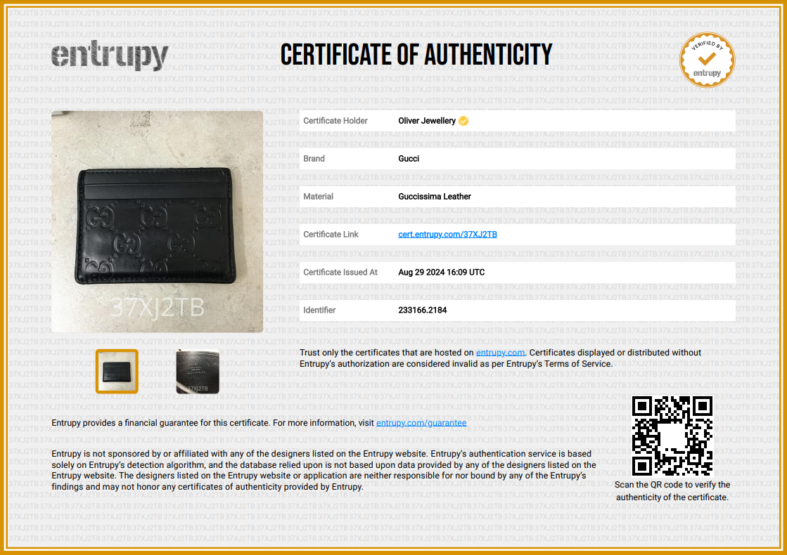 Gucci Black Signature Leather Card Holder