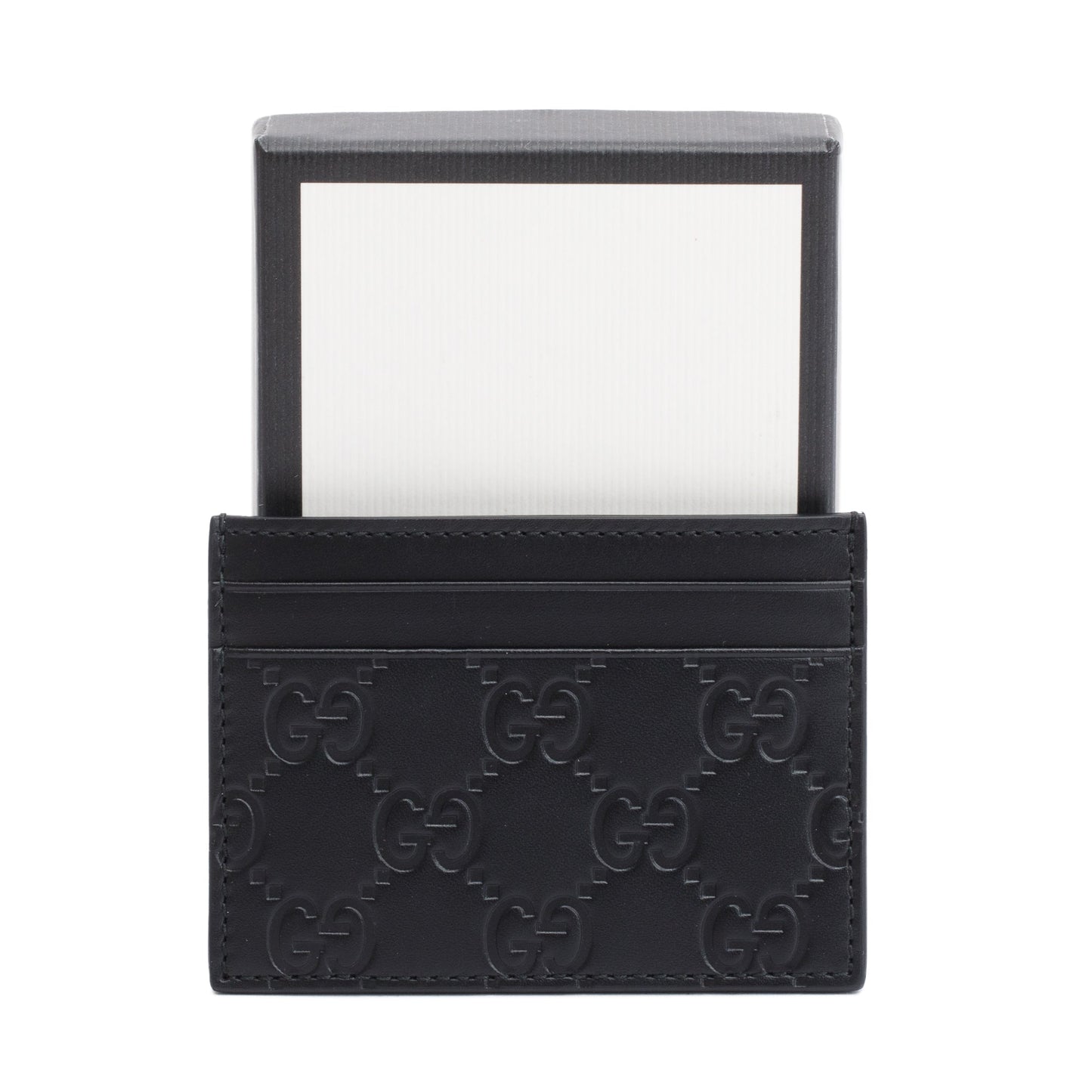 Gucci Black Signature Leather Card Holder