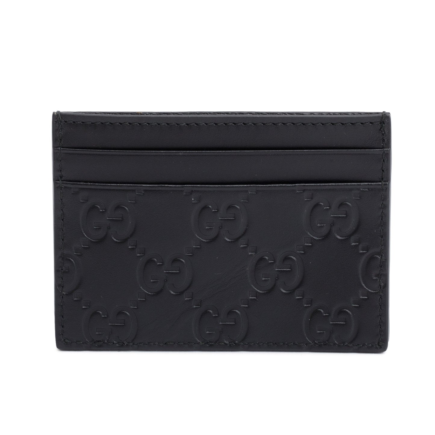 Gucci Black Signature Leather Card Holder