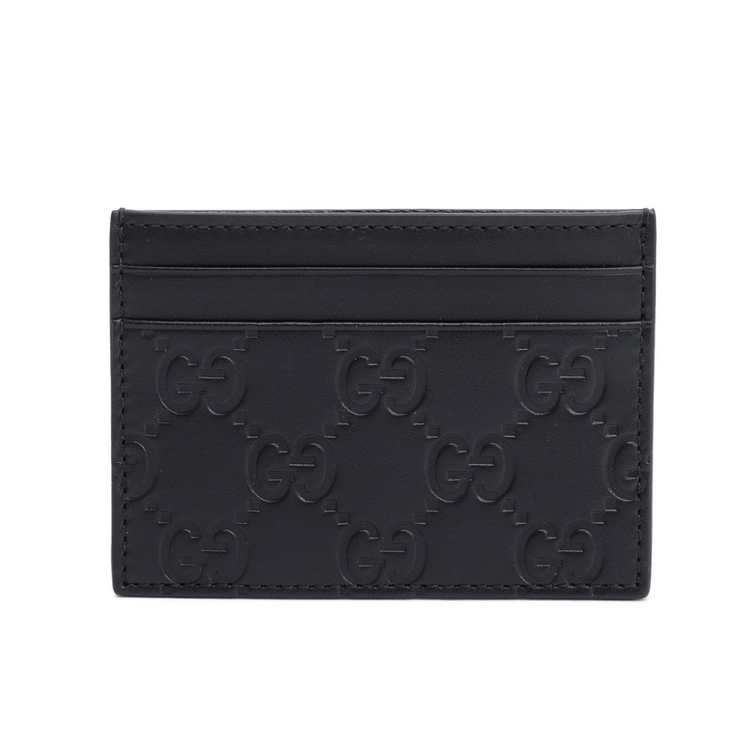 Gucci Black Signature Leather Card Holder