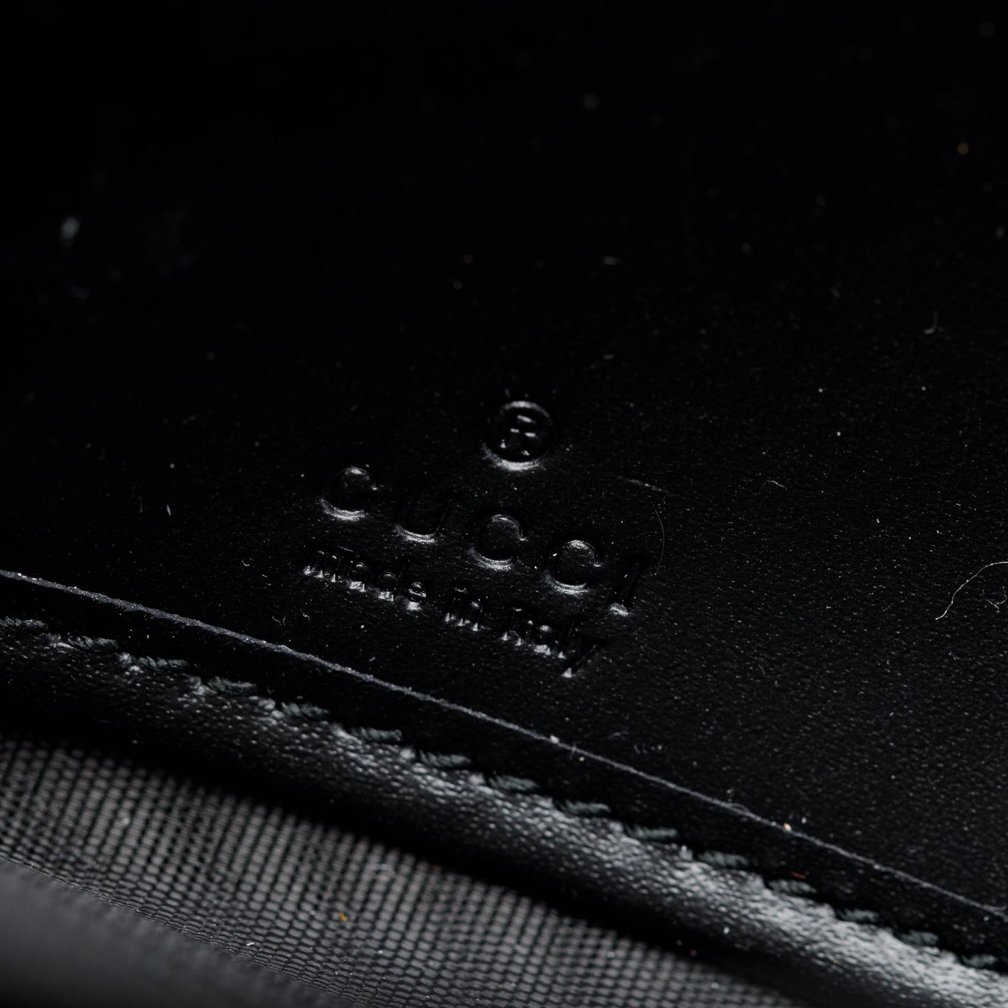 Gucci Black Signature Leather Cat Head Continental Zip Wallet