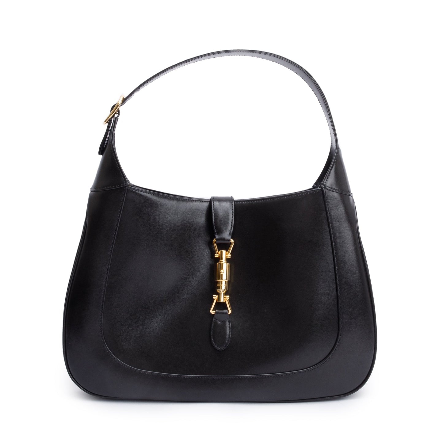 Gucci Black Smooth Leather Jackie 1961 Medium Shoulder Bag