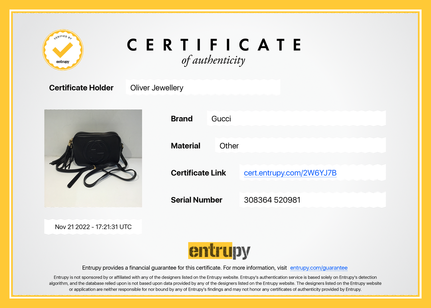 Gucci Black Soho Small Leather Disco Bag