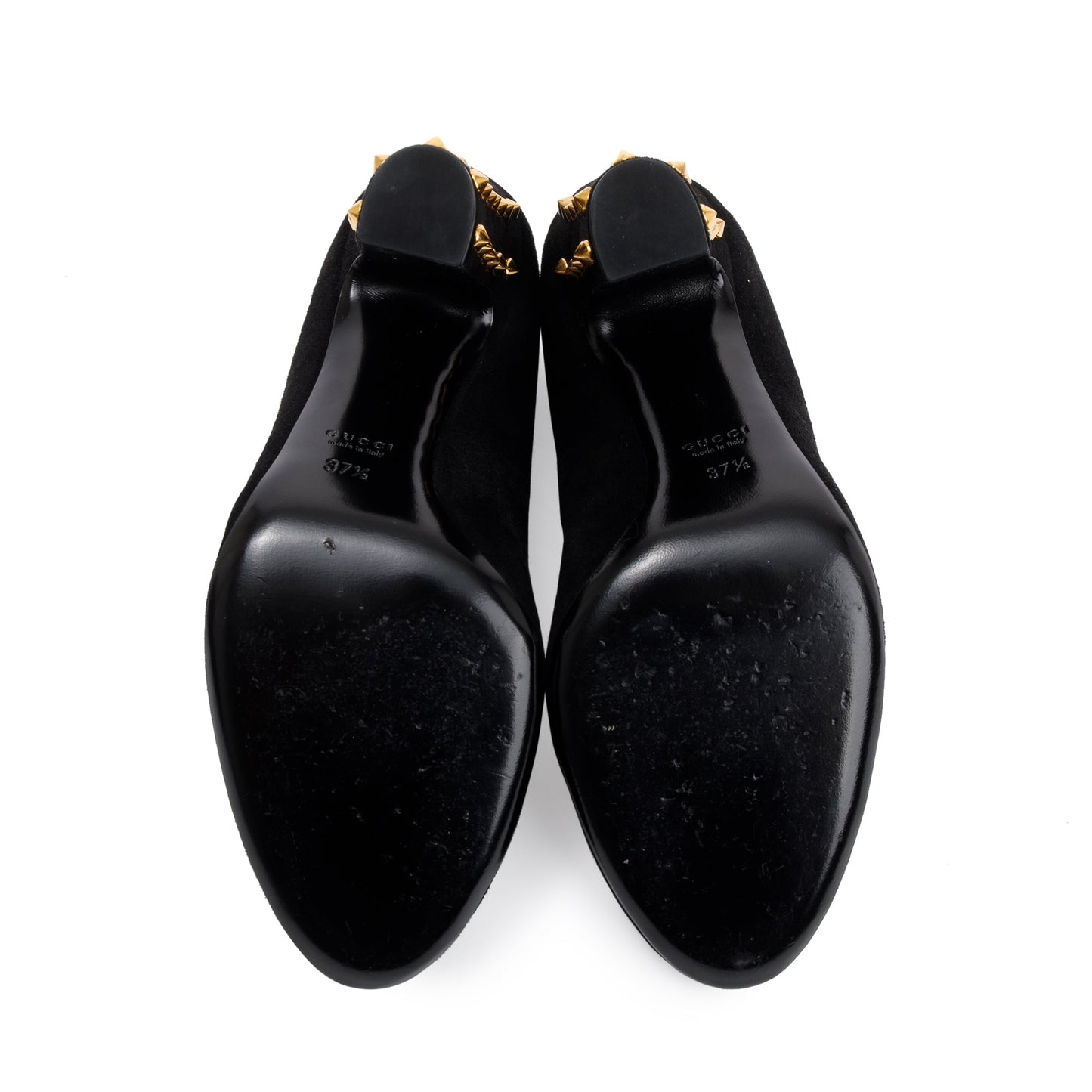 Gucci Black Suede Jacqueline Studded Pumps, Size 37.5