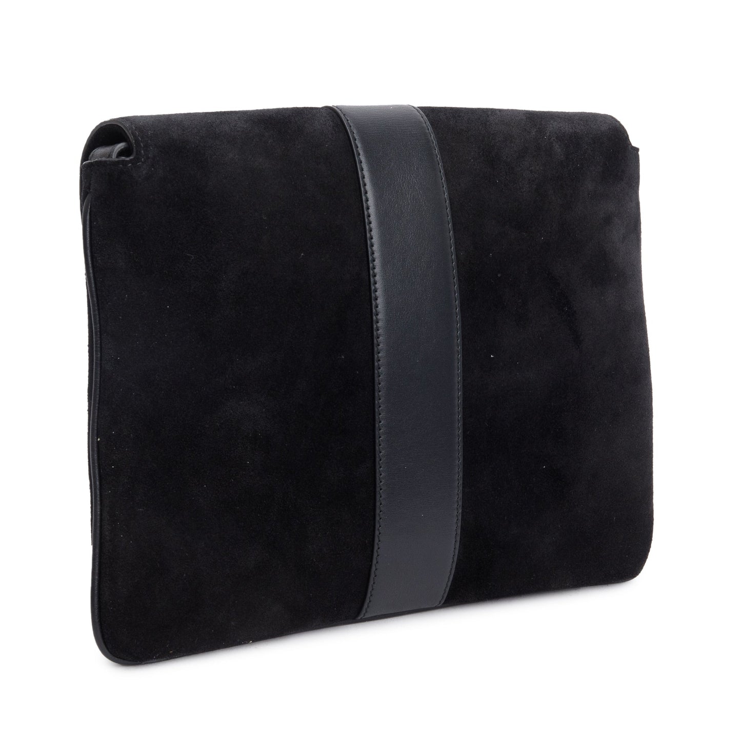 Gucci Black Suede Medium Arli Flap Shoulder Bag