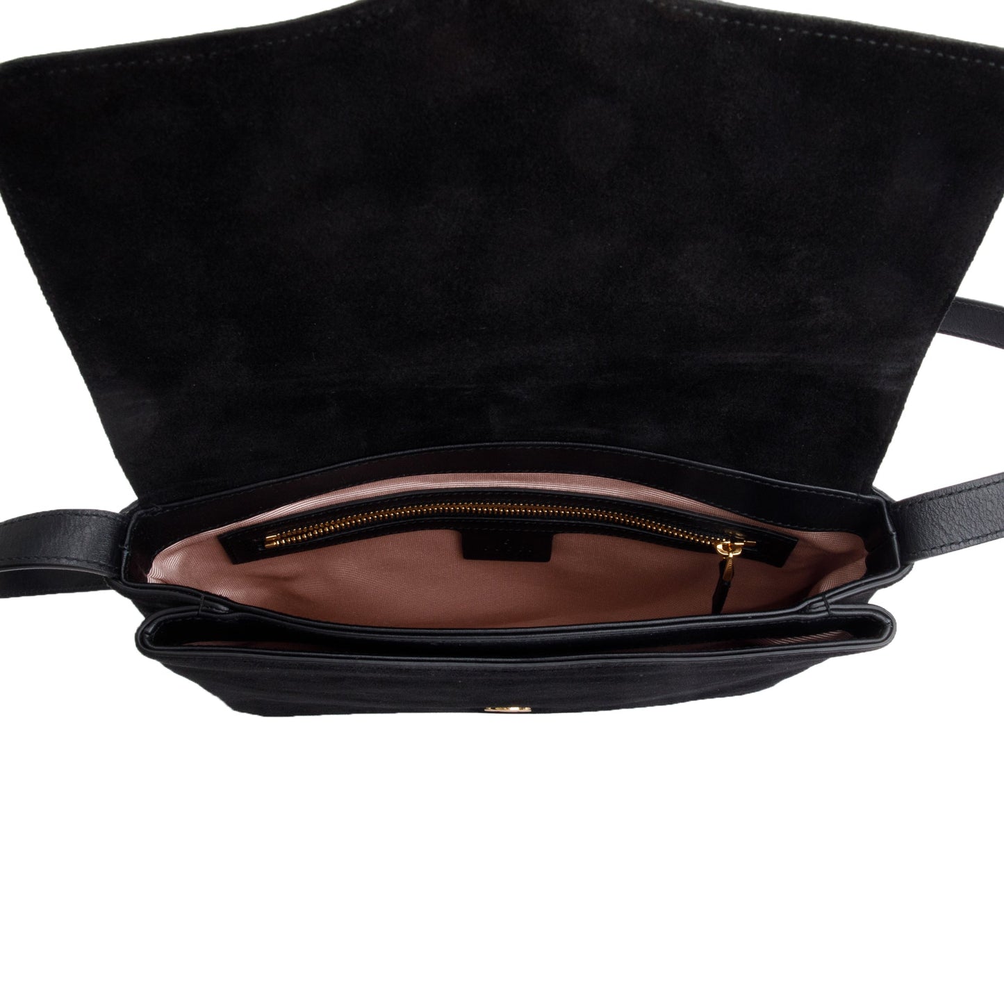 Gucci Black Suede Medium Arli Flap Shoulder Bag
